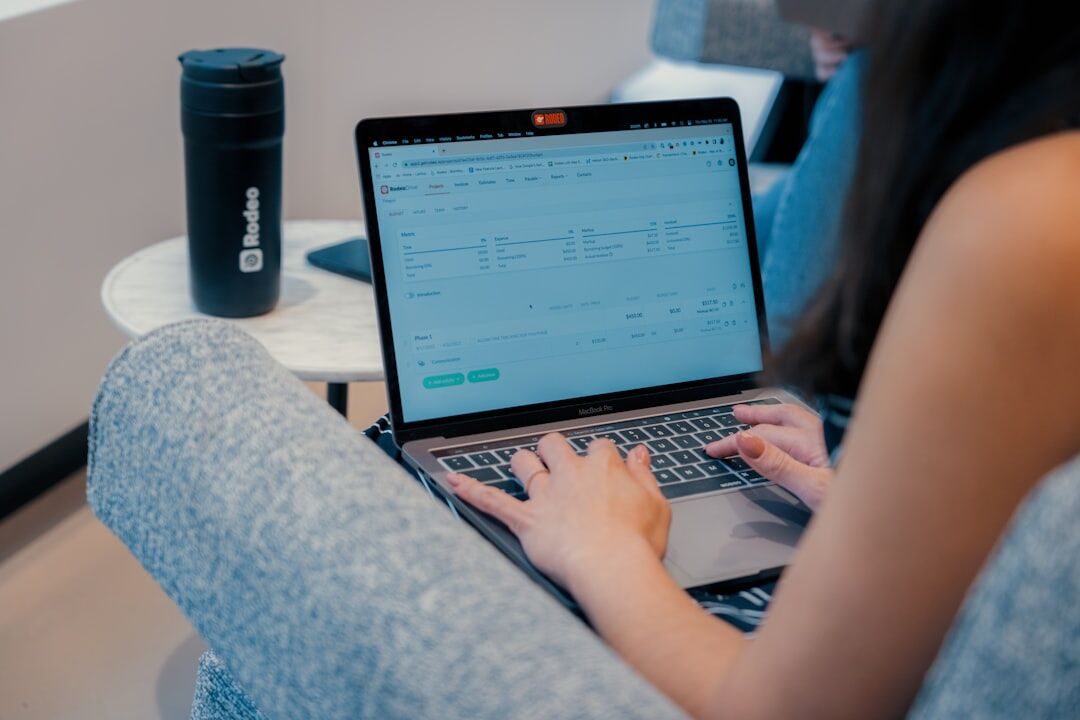 person learning programming on laptop